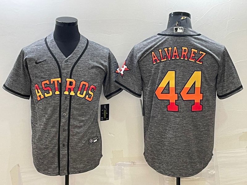 Men Houston Astros #44 Alvarez Grey hemp ash Rainbow Game Nike 2022 MLB Jerseys